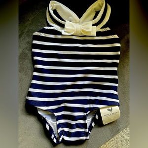 Classic nautical color infant girl bathing suit